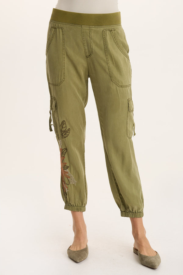 Darri Embroidered Pull-on Soft Twill Jogger