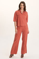 Schyler Soft Twill Wide-Leg Trouser