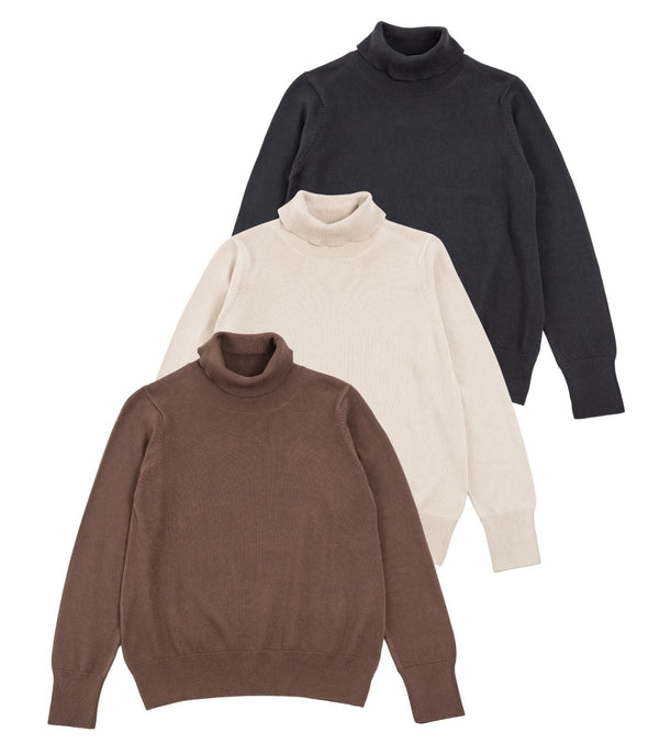 Fine Knit Turtleneck Jumper (3 pack)