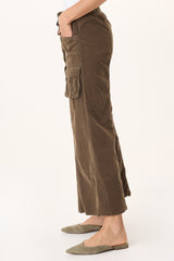 Heta Corduroy Wide-Leg Drawstring Cargo Pant