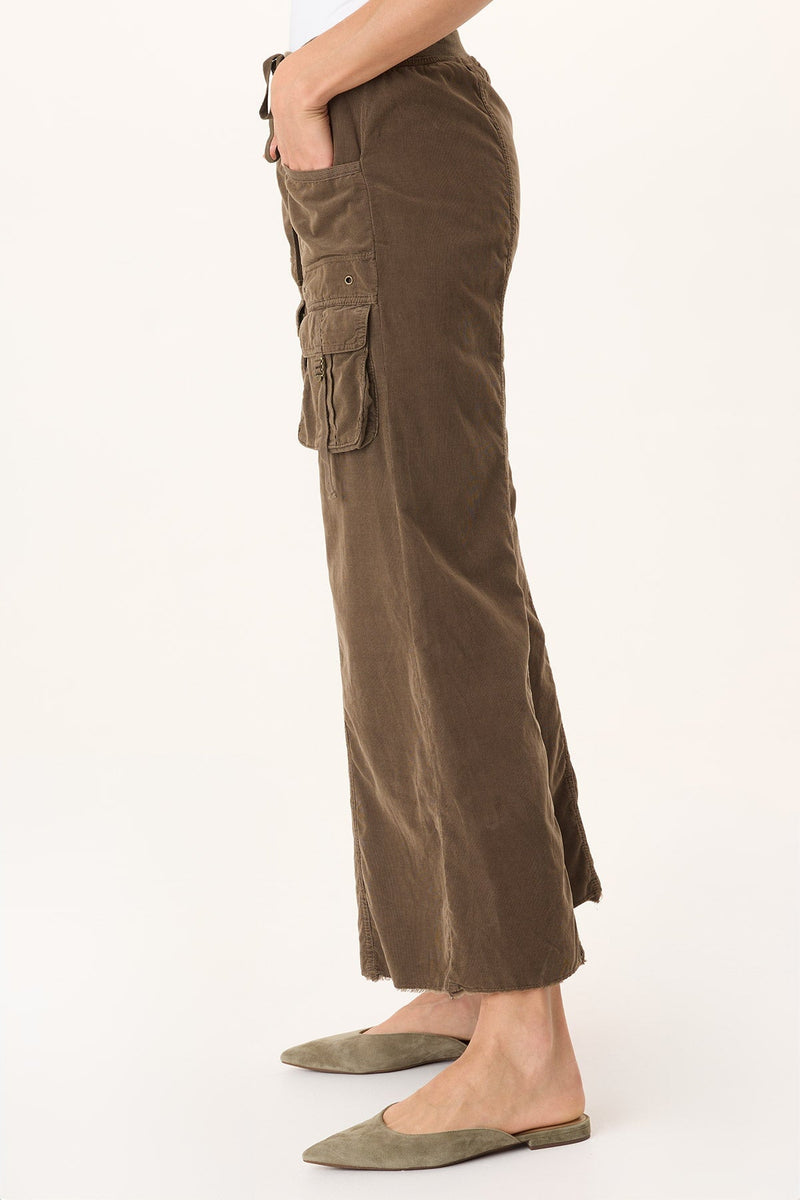 Heta Corduroy Wide-Leg Drawstring Cargo Pant