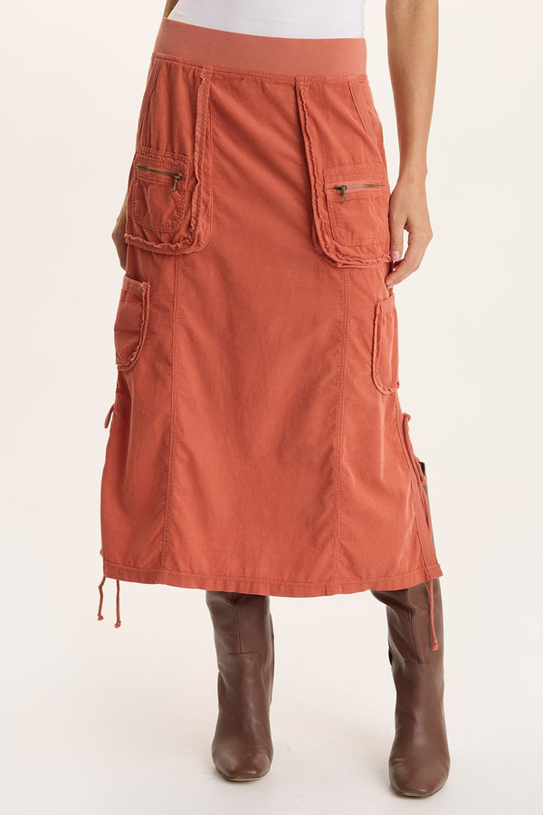 Sisu Corduroy Adjustable Cargo Midi Skirt