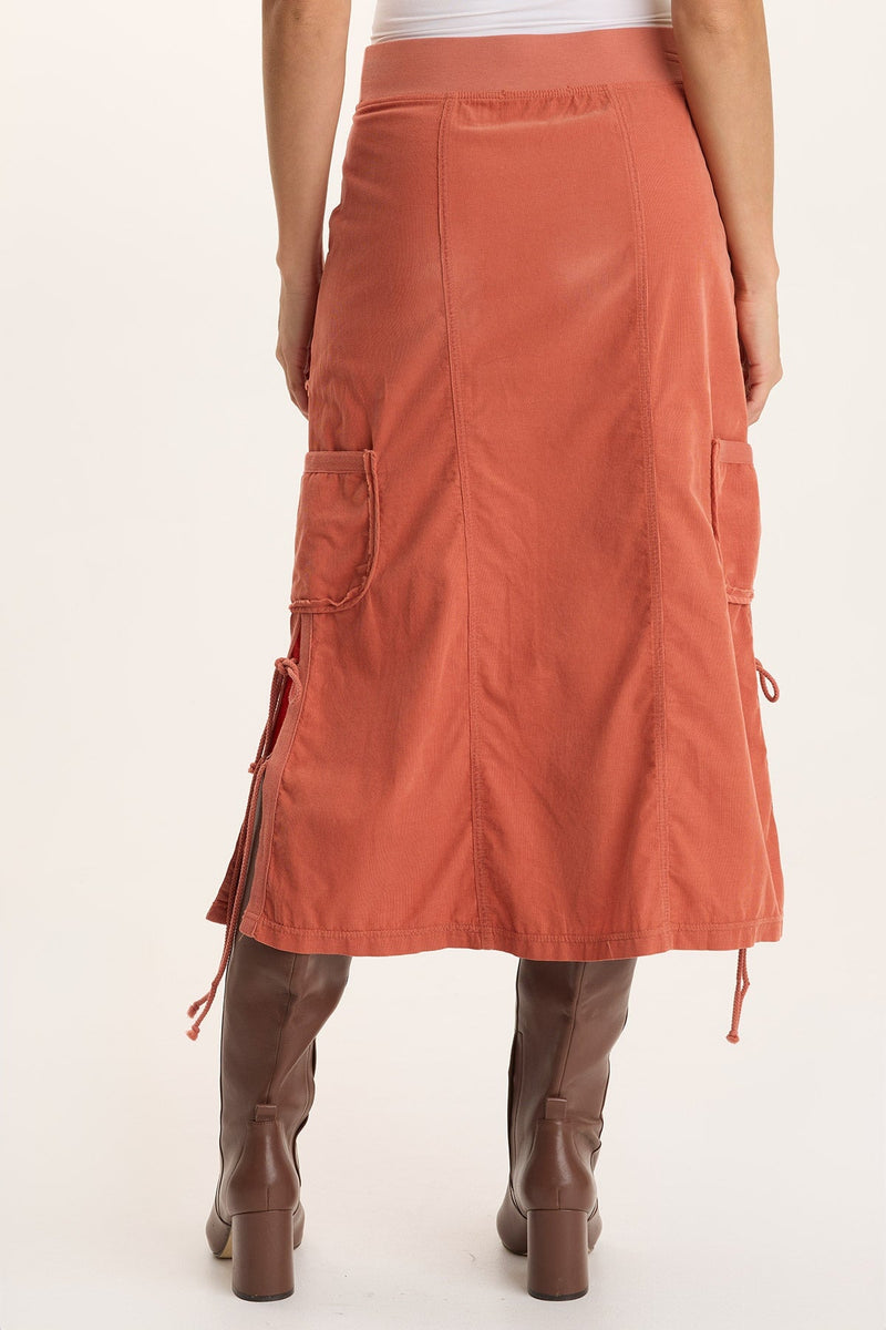 Sisu Corduroy Adjustable Cargo Midi Skirt