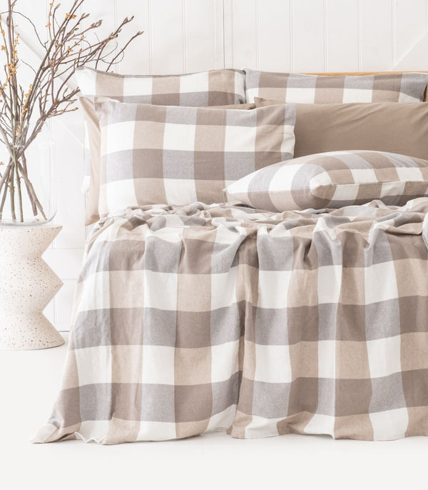 Flannelette Sheet Set - Check
