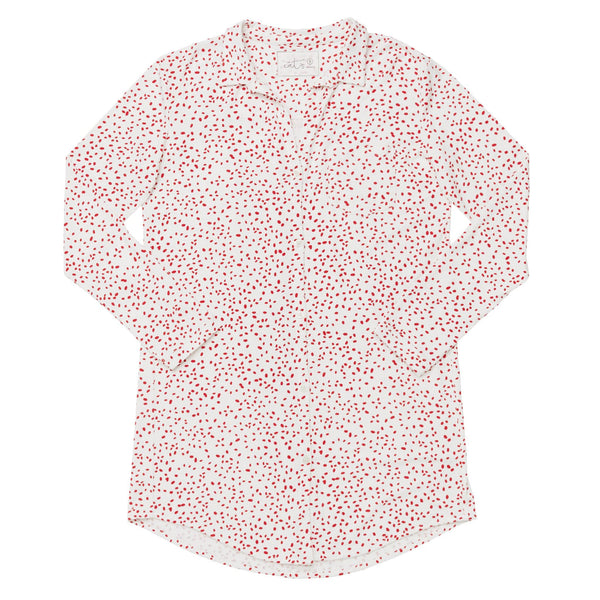 Confetti Dot Pima Knit Night Shirt - Red