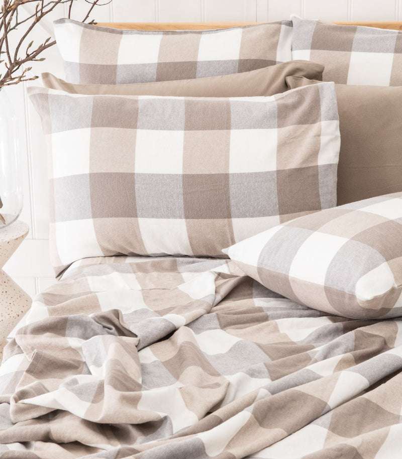 Flannelette Sheet Set - Check