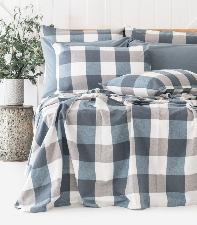 Flannelette Sheet Set - Check
