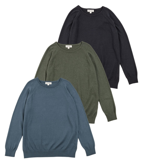 Mens Fine Knit Round Neck Sweater (3 pack)