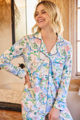Butterfly Floral Pima Knit Long-Sleeved Pajama