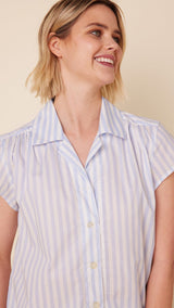 Classic Stripe Luxe Pima Capri Set - Blue