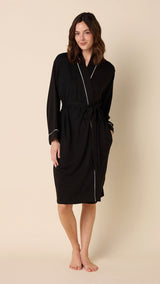 Classic Pima Knit Robe - Midnight