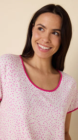 Confetti Dot Pima Knit Simple Short Set - Orchid