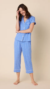 Confetti Dot Pima Knit Capri Set - Provence