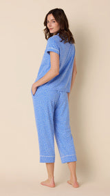 Confetti Dot Pima Knit Capri Set - Provence