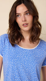 Confetti Dot Pima Knit Short-Sleeved Simple Set - Provence