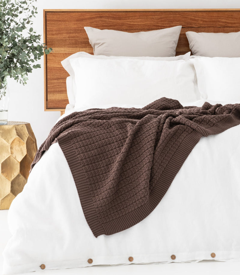 Plait Cable Knit Throw