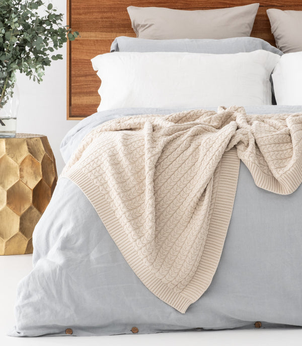Plait Cable Knit Throw