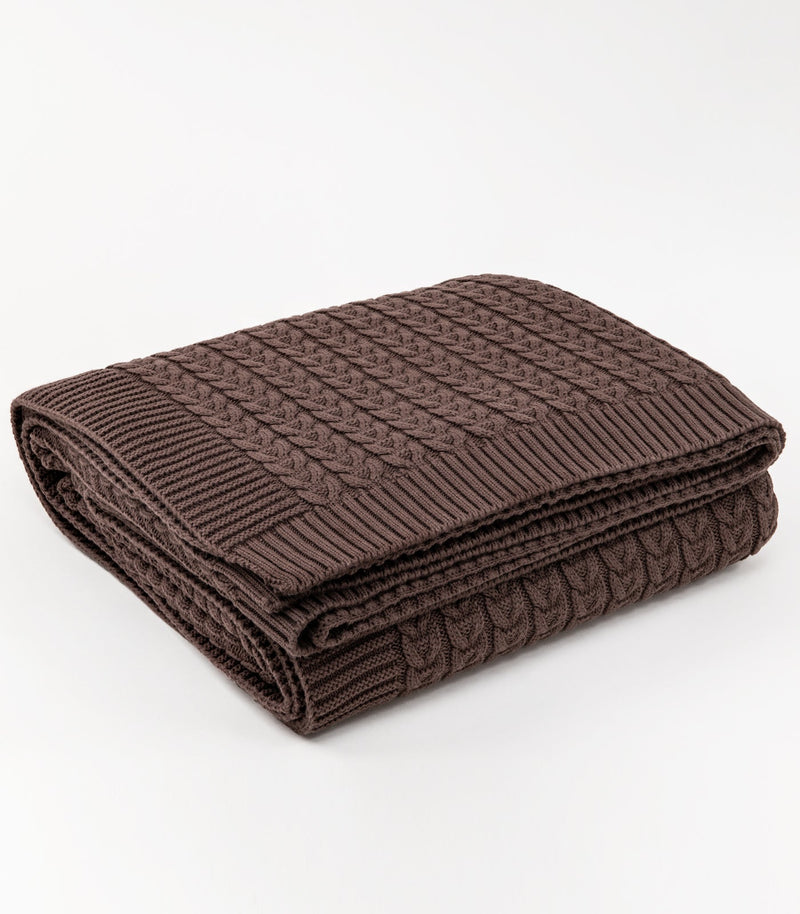Plait Cable Knit Throw