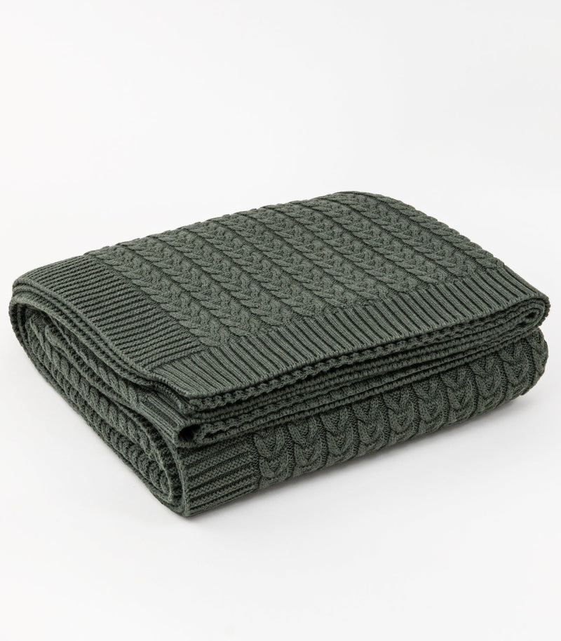Plait Cable Knit Throw