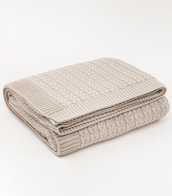 Plait Cable Knit Throw