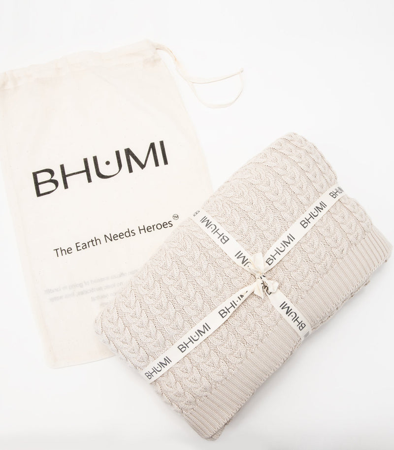 Plait Cable Knit Throw