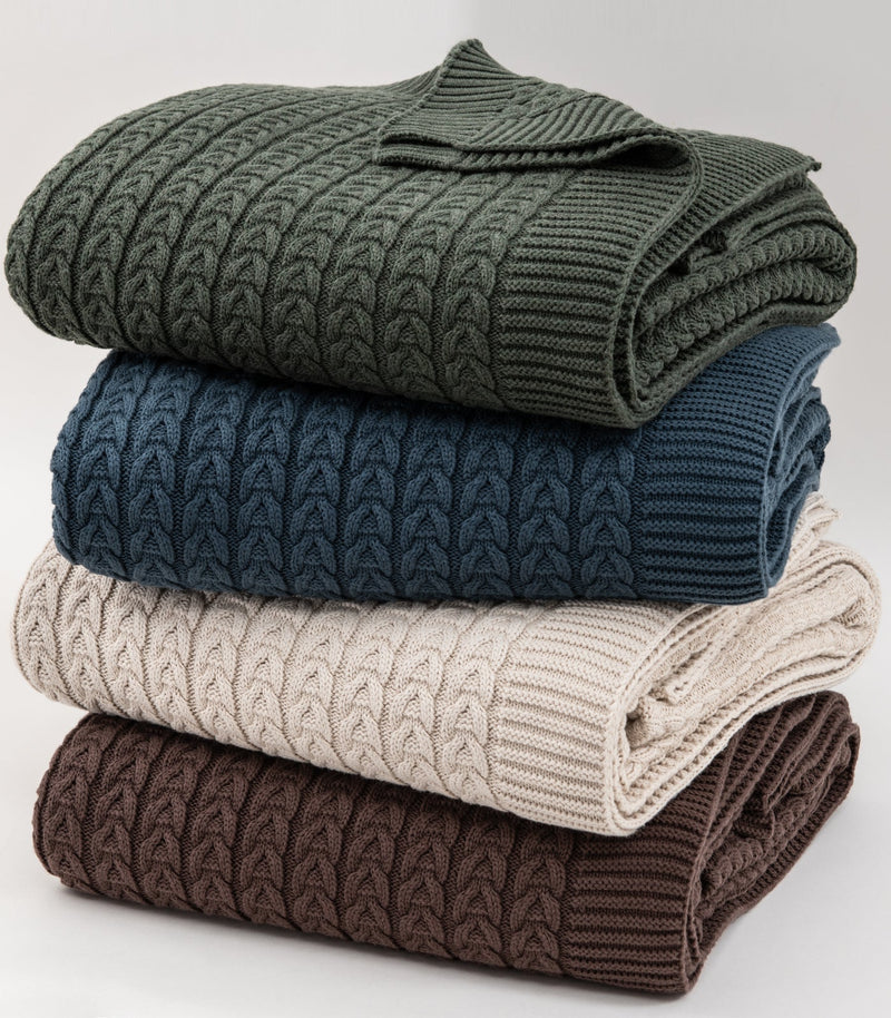Plait Cable Knit Throw