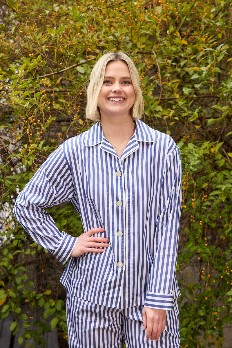 Classic Stripe Luxe Pima Pajama - Navy