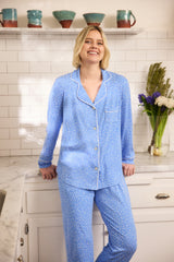 Confetti Dot Pima Knit Pajama - Provence