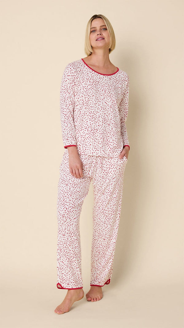 Confetti Dot Pima Knit Simple Set - Red