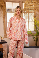 Coral Bird Voile Pajama