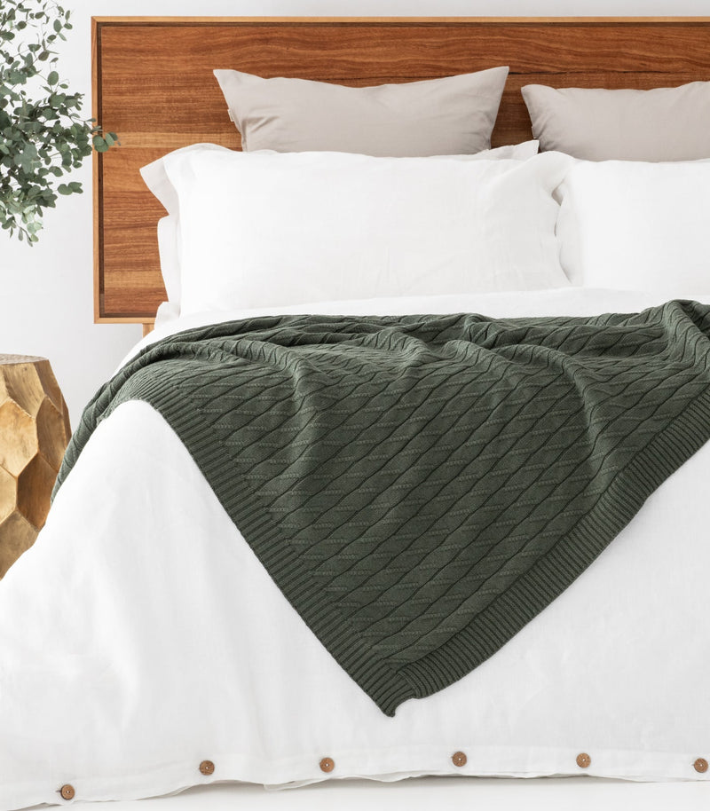 Diamond Braid Knit Throw