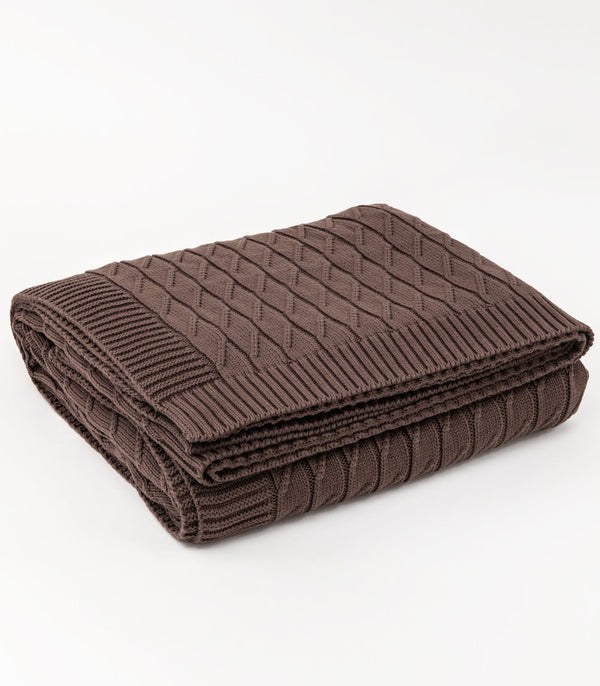 Diamond Braid Knit Throw