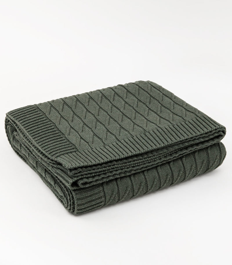 Diamond Braid Knit Throw