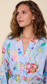 Shanghai Fans Pima Knit Kimono Robe