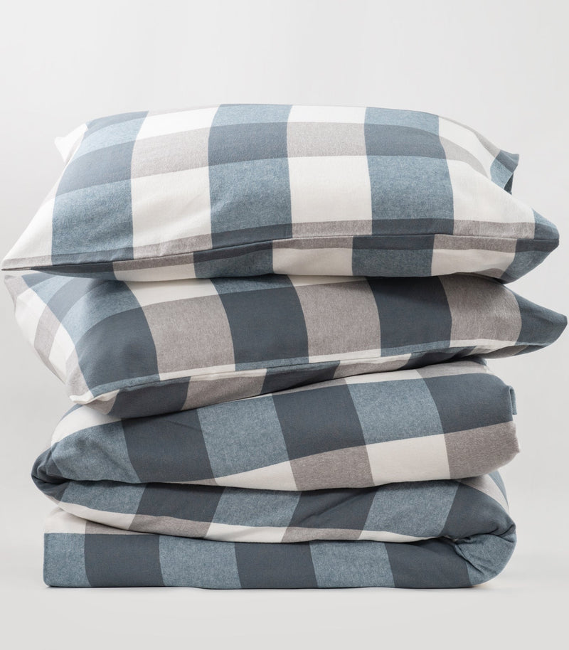 Flannelette Quilt Cover Set - Check