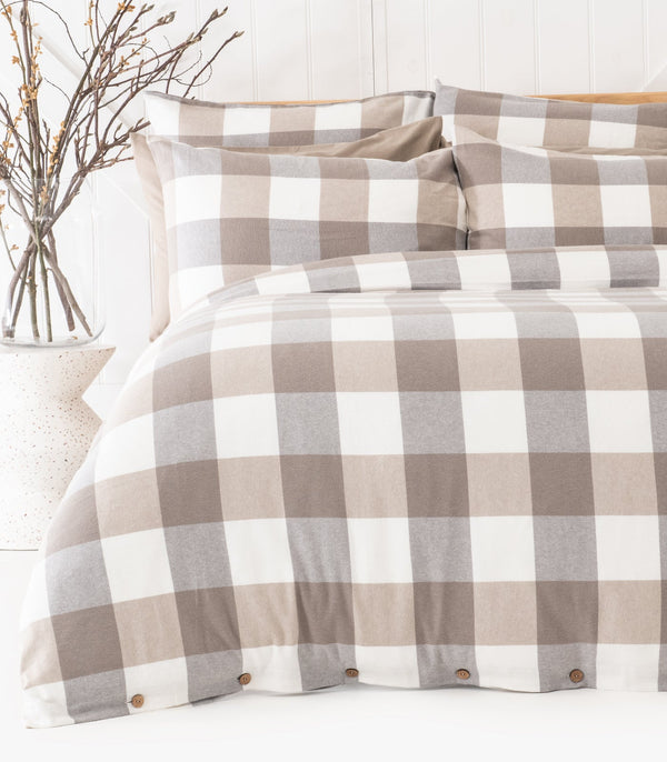 Flannelette Quilt Cover Set - Check