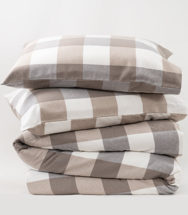 Flannelette Quilt Cover Set - Check