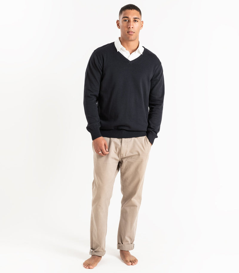 Fine Knit V-Neck Sweater