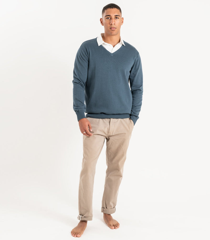 Fine Knit V-Neck Sweater