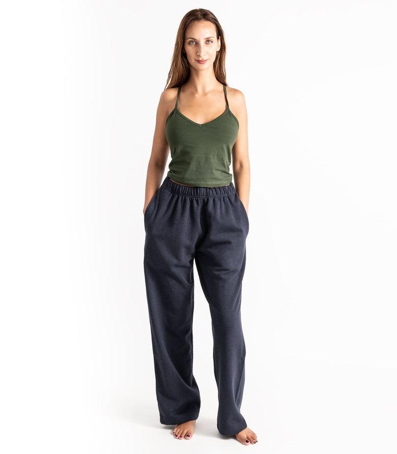 Wide Leg Track Pant - Fleece