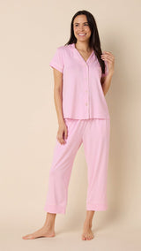 Classic Pima Knit Capri - Pink Moment