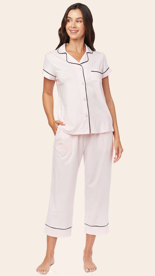 Classic Pima Knit Capri - Powder Pink