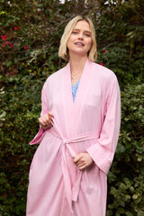 Classic Pima Knit Robe - Pink Moment