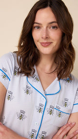 Queen Bee Blue Pima Knit Capri Set