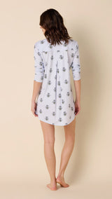 Queen Bee Blue Pima Knit Night Shirt