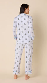 Queen Bee Blue Pima Knit Pajama