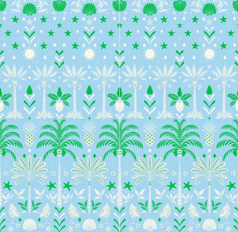 Tropicana Palm Pima Knit Pajama