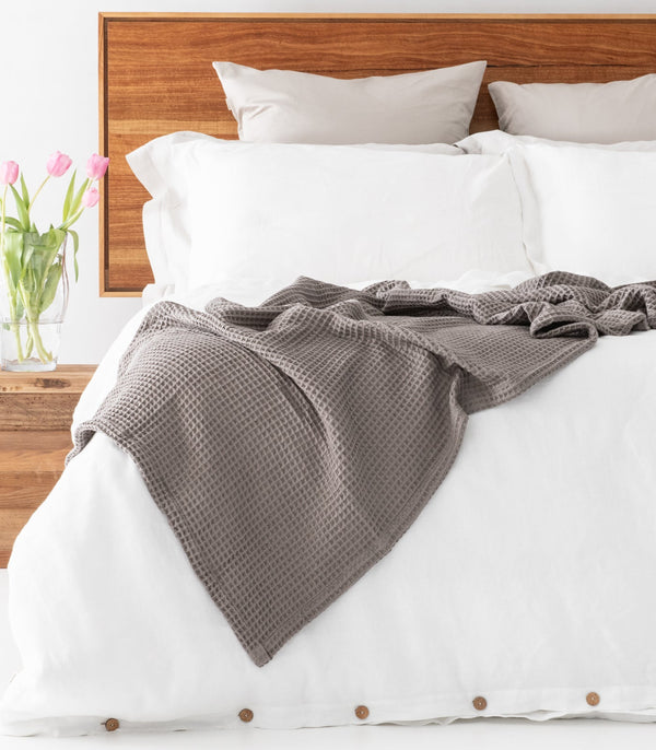 Waffle Throw - Silver Grey (Valued at $159)
