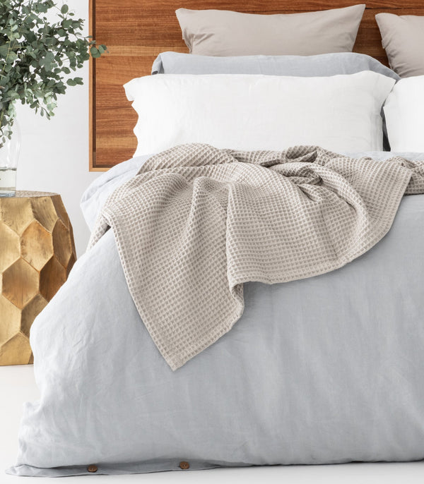 Waffle Throw - Light Grey